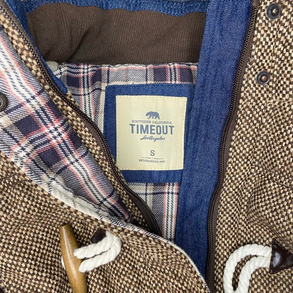 TimeOut brown and plaid zip up button up fall vest. - Picture 7 of 11